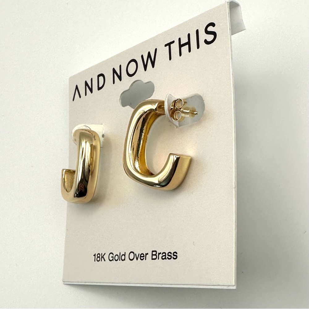 And Now This 18K Gold Plated Hoop Earrings. - Picture 3 of 4